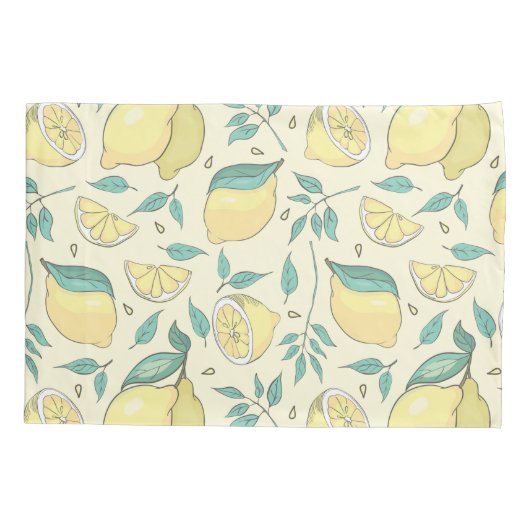 Modern Lemon Citrus Summer yellow Personalized Kussensloop (Achterkant-Links)