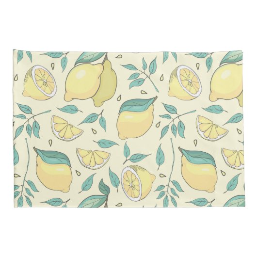 Modern Lemon Citrus Summer yellow Personalized Kussensloop (Achterkant-Rechts)