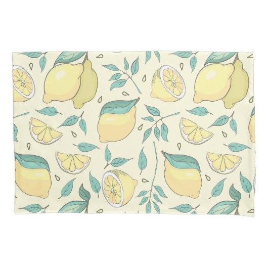 Modern Lemon Citrus Summer yellow Personalized Kussensloop (Voorkant-Links)