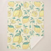 Modern Lemon Citrus Summer yellow Personalized Sherpa Deken (Voorkant)