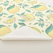 Modern Lemon Citrus Summer yellow Personalized Sherpa Deken (3/4)