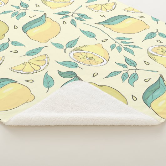 Modern Lemon Citrus Summer yellow Personalized Sherpa Deken (3/4)