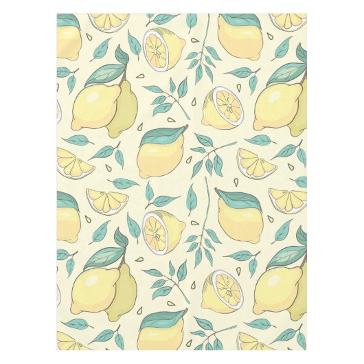 Modern Lemon Citrus Summer yellow Personalized Tafelkleed (Voorkant)