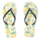 Modern Lemon Citrus Summer yellow Personalized Teenslippers (Voetbed)