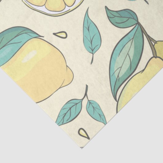 Modern Lemon Citrus Summer yellow Personalized Tissuepapier (Detail)