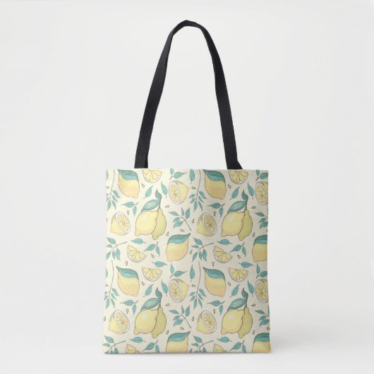 Modern Lemon Citrus Summer yellow Personalized Tote Bag (Voorkant)