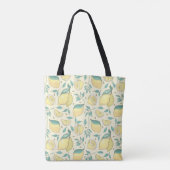 Modern Lemon Citrus Summer yellow Personalized Tote Bag (Achterkant)
