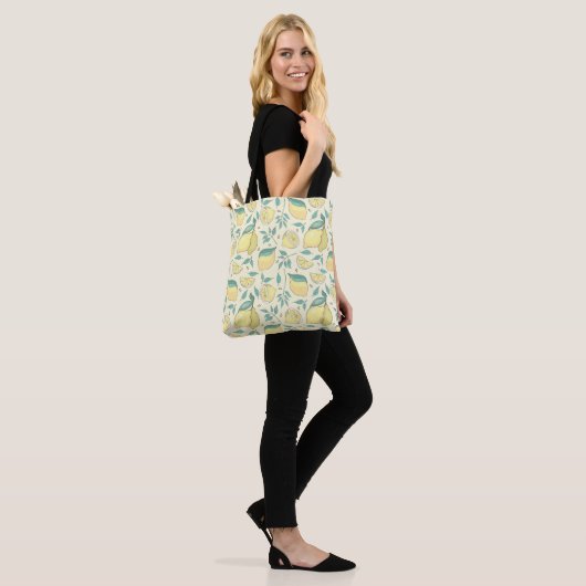 Modern Lemon Citrus Summer yellow Personalized Tote Bag (Op model)