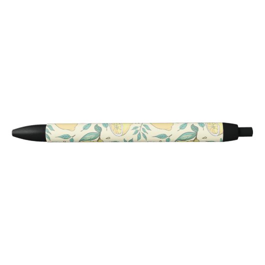 Modern Lemon Citrus Summer yellow Personalized Zwarte Inkt Pen (Voorkant)