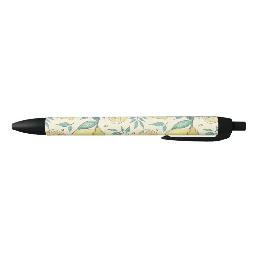 Modern Lemon Citrus Summer yellow Personalized Zwarte Inkt Pen (Bodem)