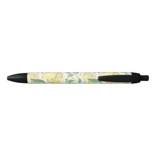 Modern Lemon Citrus Summer yellow Personalized Zwarte Inkt Pen (Achterkant)