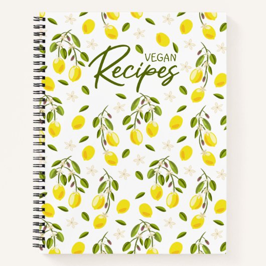 Modern Lemon Citrus Yellow Vegan Notitieboek (Voorkant)