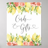 Modern Lemon- en Bloemkaarten en -Cadeaubord Poster (Voorkant)