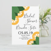 Modern Lemon en Leaves Bold Wedding Vrijgezellenfe Kaart (Staand voorkant)