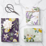 Modern Lemon floral Citrus Wedding Wrapping Paper<br><div class="desc">Moderne en  vormgeving met citroenen,  witte bloemen en zagerijbladeren,  allemaal geschilderd in waterverf. Perfect cadeautje voor bruiloft,  jubileum en vrijgezellenfeest cadeaus.</div>