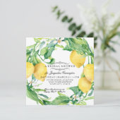 Modern Lemon Floral Flower Wreator Vrijgezellenfee Kaart (Staand voorkant)