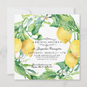 Modern Lemon Floral Flower Wreator Vrijgezellenfee Kaart (Voorkant)