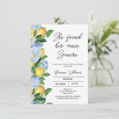 Modern Lemon Floral Main Squeeze Vrijgezellenfeest Kaart (Staand voorkant)