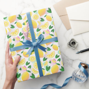 Modern Lemon Fruit Patroon Wrapping Paper Roll Cadeaupapier