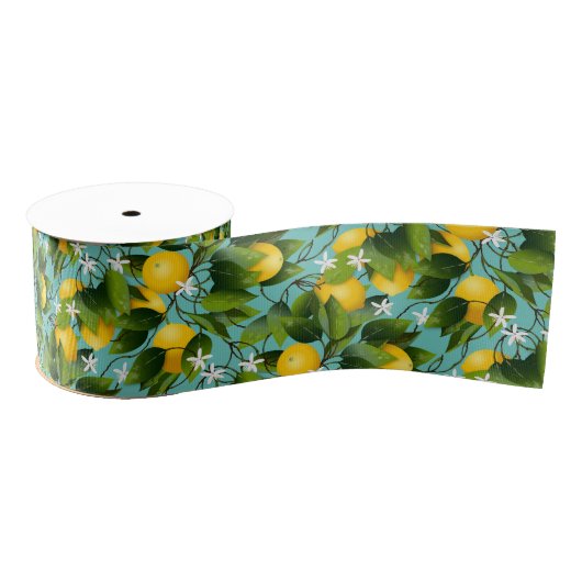 Modern Lemon Fruit Pattern Grosgrain Lint (Spoel)