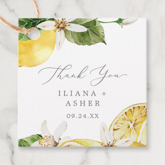 Modern Lemon Garden bedankt Bedankjes Labels (Voorkant)