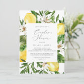 Modern Lemon Garden Couples Shower Kaart (Staand voorkant)