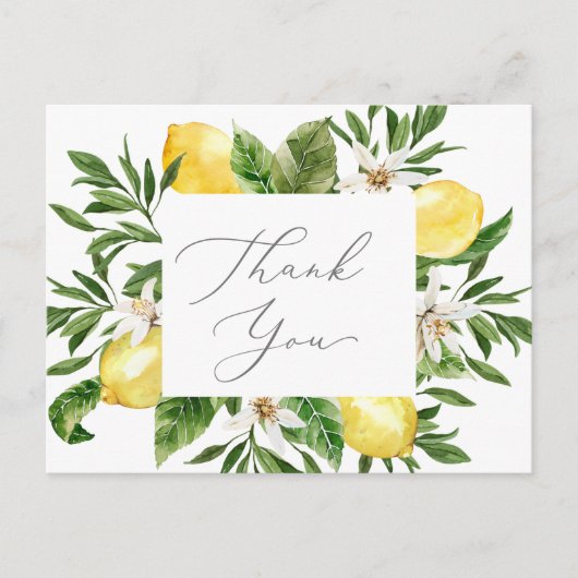 Modern Lemon Garden Dank u Briefkaart (Voorkant)
