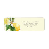 Modern Lemon Garden | Etiket gele retouradres (Voorkant)