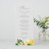 Modern Lemon Garden | Gray Weddenrenmenu Menu (Staand voorkant)