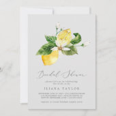 Modern Lemon Garden | Grijze Vrijgezellenfeest Kaart (Voorkant)