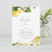 Modern Lemon Garden Kitchen Tea Kaart (Staand voorkant)
