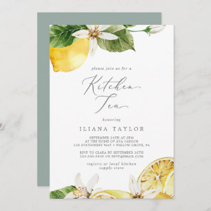 Modern Lemon Garden Kitchen Tea Kaart