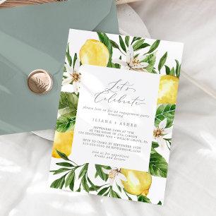 Modern Lemon Garden Let's Celebrate Kaart