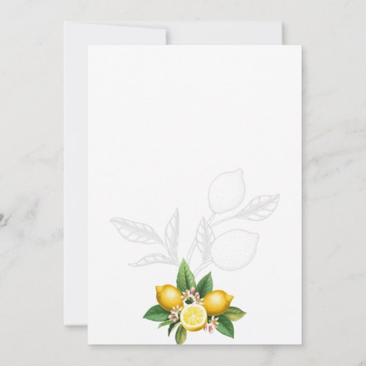 Modern Lemon Garden "Let's Celebrate" Uitnodiging (Achterkant)