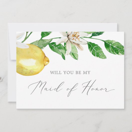 Modern Lemon Garden Maid of Honor proposal Kaart (Voorkant)