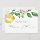 Modern Lemon Garden Matron of Honor proposal Kaart (Voorkant)