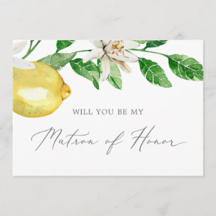 Modern Lemon Garden Matron of Honor proposal Kaart