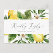 Modern Lemon Garden Menu RSVP Briefkaart (Voorkant)