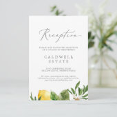 Modern Lemon Garden Reception Insert Kaart (Staand voorkant)