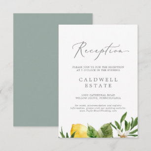 Modern Lemon Garden Reception Insert Kaart