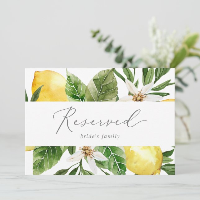 Modern Lemon Garden Reserved Sign (Staand voorkant)