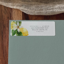 Modern Lemon Garden Return Address Label