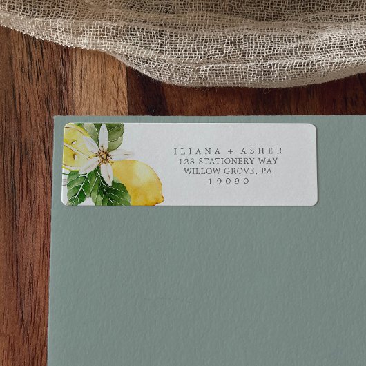 Modern Lemon Garden Return Address Label