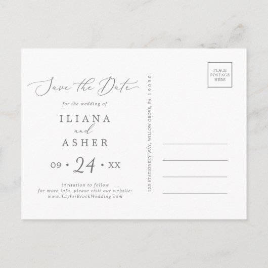Modern Lemon Garden Save the Date Briefkaart (Achterkant)