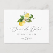 Modern Lemon Garden Save the Date Briefkaart (Voorkant)