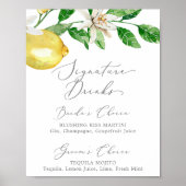 Modern Lemon Garden Signature Drink Sign Poster (Voorkant)