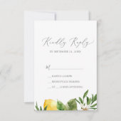 Modern Lemon Garden Simple RSVP-kaart RSVP Kaartje (Voorkant)