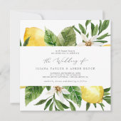Modern Lemon Garden Square Weddenschap Kaart (Voorkant)