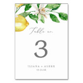 Modern Lemon Garden Table Number Kaart (Voorkant)