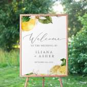 Modern Lemon Garden Vertical Weddenschap Welkom Poster